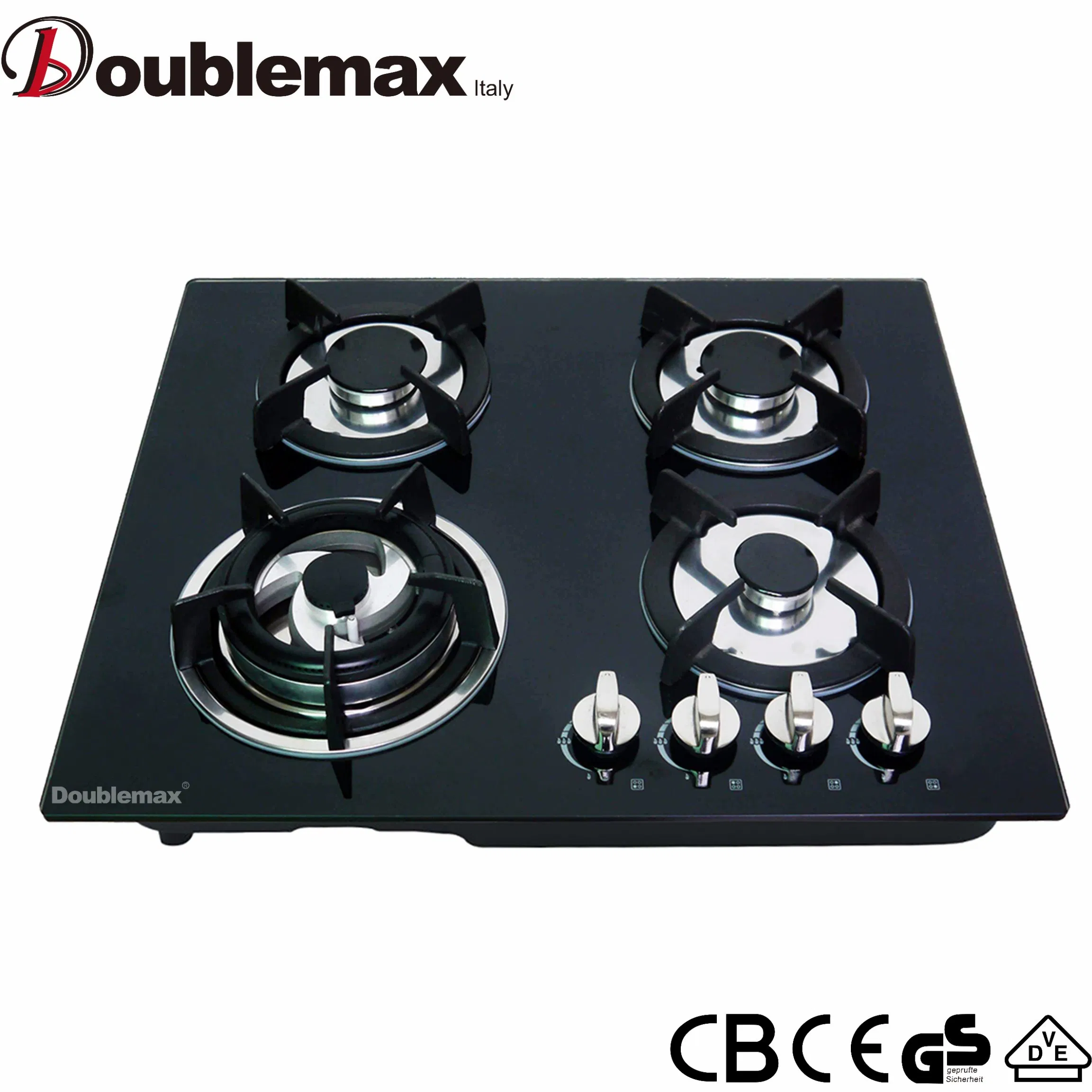 Gas Stove with Electric Portable Induction Cooker Ceramic Glass 4 Burner