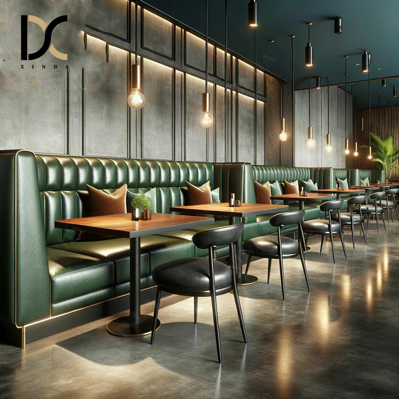 Factory Wholesale Customized High Back Booth Seating and Tables Fast Food Restaurant Furniture