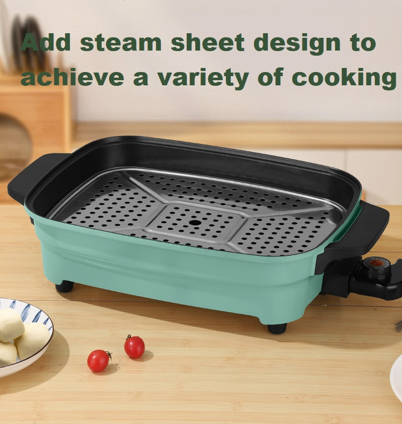 Electric Multi Function Baking Pan Electric Grill Cookware Non Stick Coating 40cm