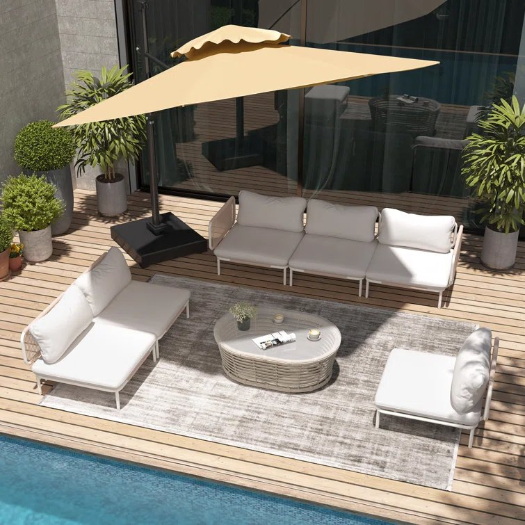 Outdoor Wicker Sofa Garden Leisure Chair Beach Sofa Bed Hotel Furniture