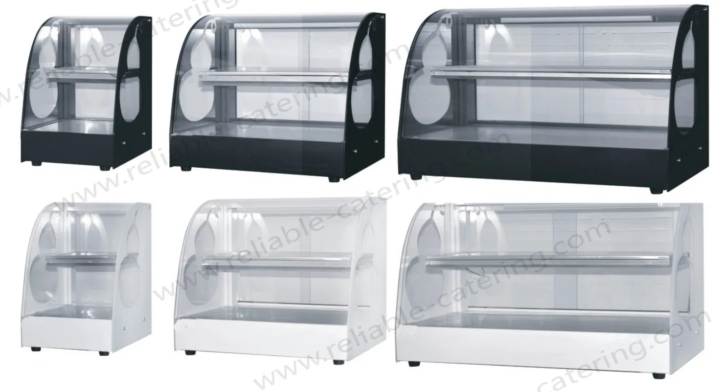 Glass Electric Food Display Warmer Showcase Dual-Zone Countertop Food Warmer with Stainless Steel Independent Temperature Controls for Fried Food Compatibility