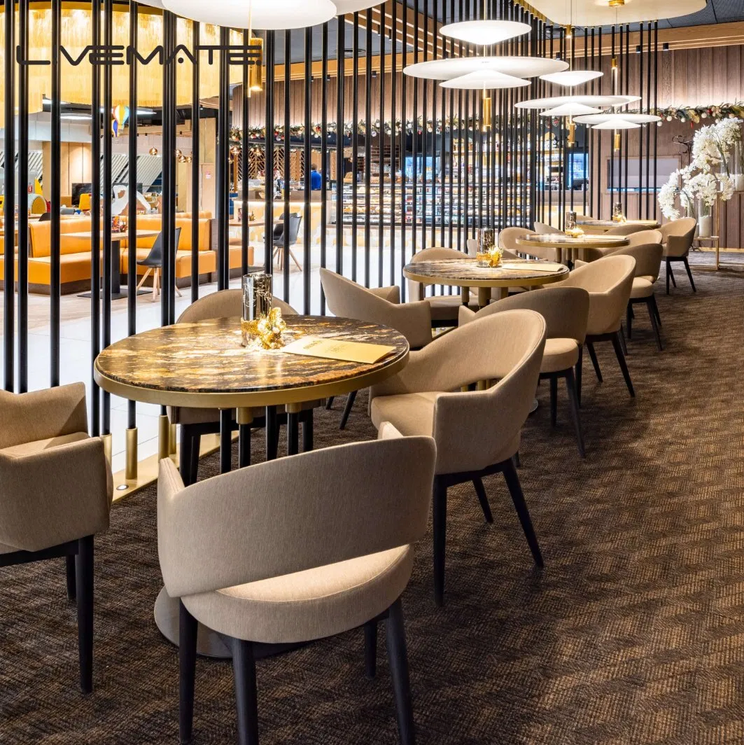 Fine Dining 5 Star Restaurant Furniture Modern Cafe Velvet Outdoor Fast Food Restaurant Tables and Chairs Set