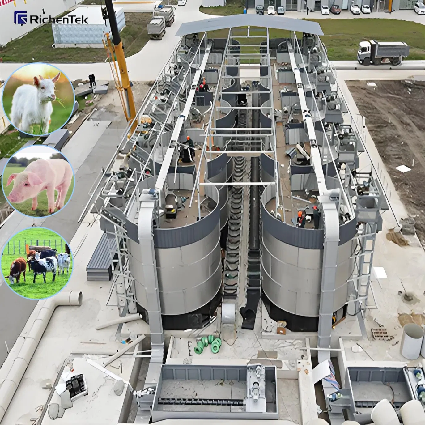 Eco-Friendly Fermentation Equipment-Energy-Efficient Vertical Compost Reactor: Natural Heat Circulation Reduces Heating Costs by 40%