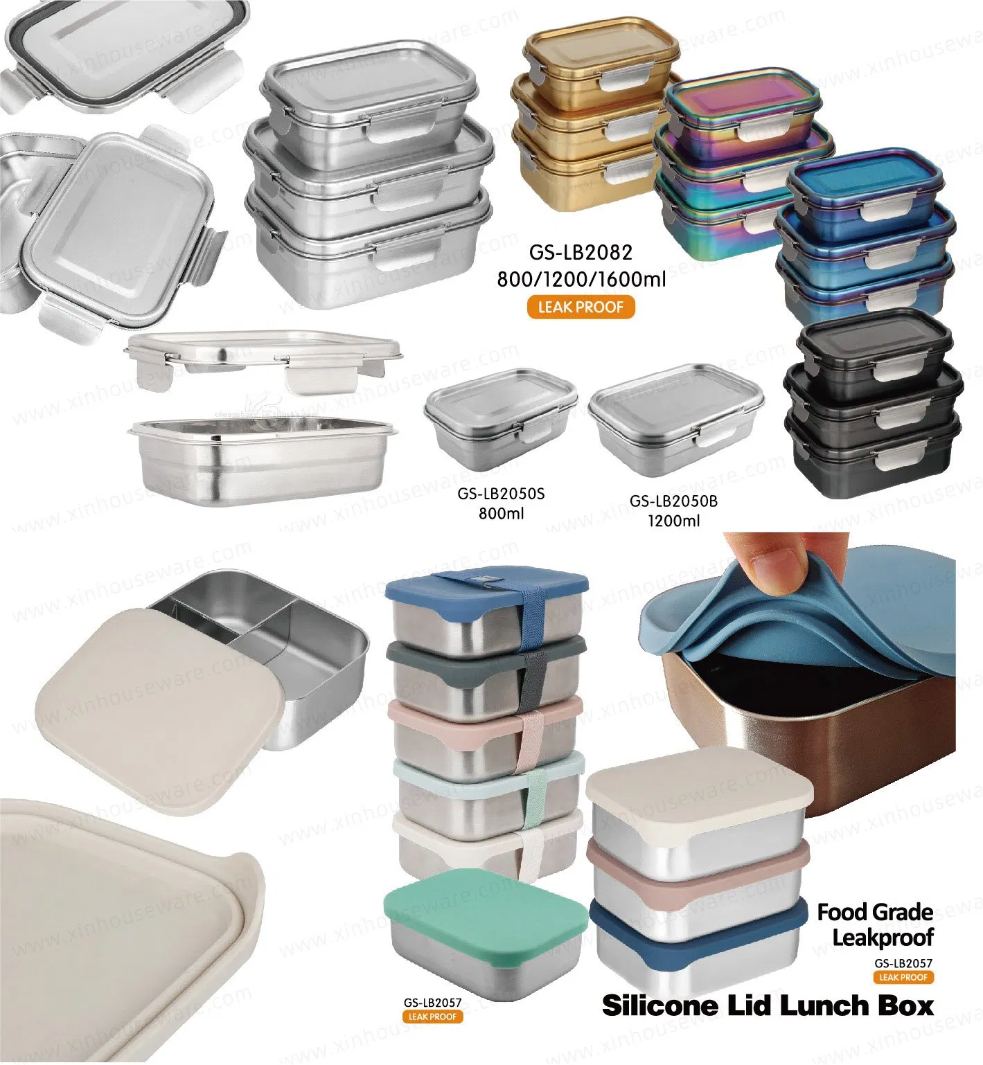 Modern Luxury Portable Overheating Preservation Office Food Heating Box Hot Food Stainless Steel Electric Lunch Box