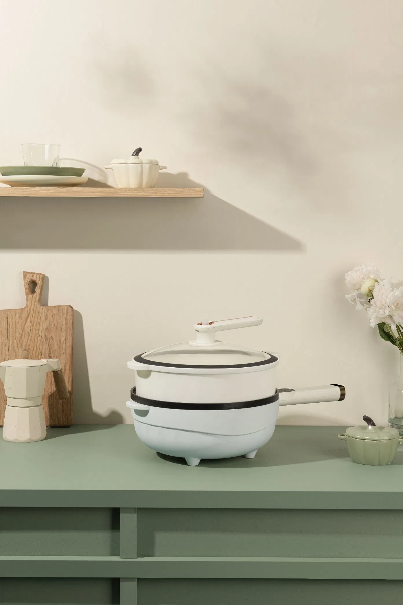 Electric Hot Pan with 5L Non-Stick Frying Pan