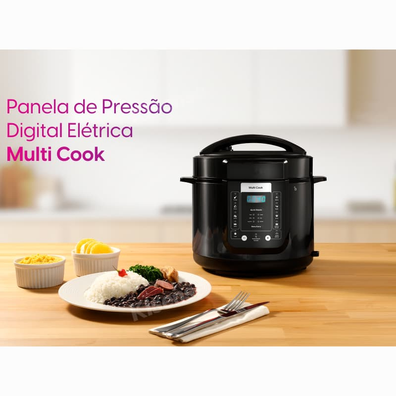 Digital Inox Ppp01p, 6L, Preto Electric Pressure Cooker