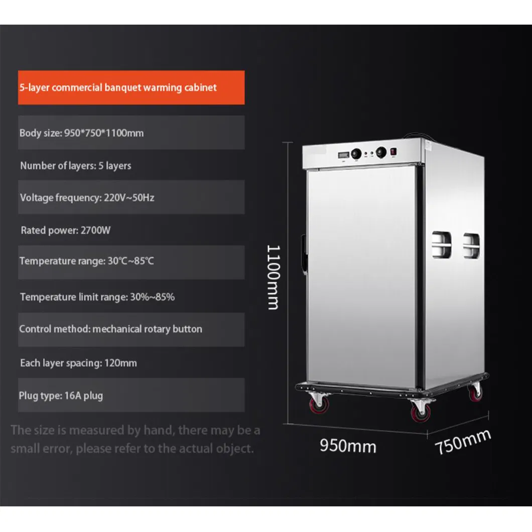 Movable Commercial Stainless Steel Kitchen Equipment Electric Food Warmer Trolley