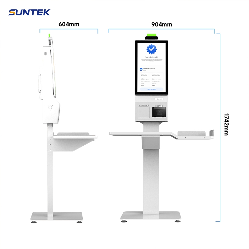 Suntek Floor Stand Wall Mounted 23.8 Inch Touch Screen Self Service Payment Ordering Kiosks