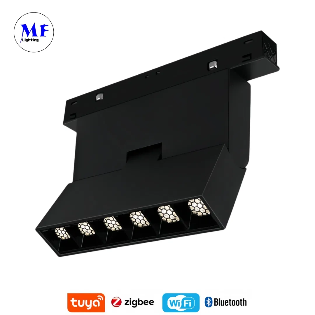 Factory Price Smart APP-Controlled RGBW Magnetic Corner LED Track Light Adjustable Foldable Grille Lighting System for Commercial Use Restaurants Galleries