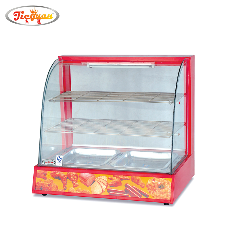 Electric Warmer Display Hot Food Showcase Bread Chips Drink Beverage Holding Cabinets Heat Lamp Curved Glass for Restaurant Set Kitchen Equipment Catering