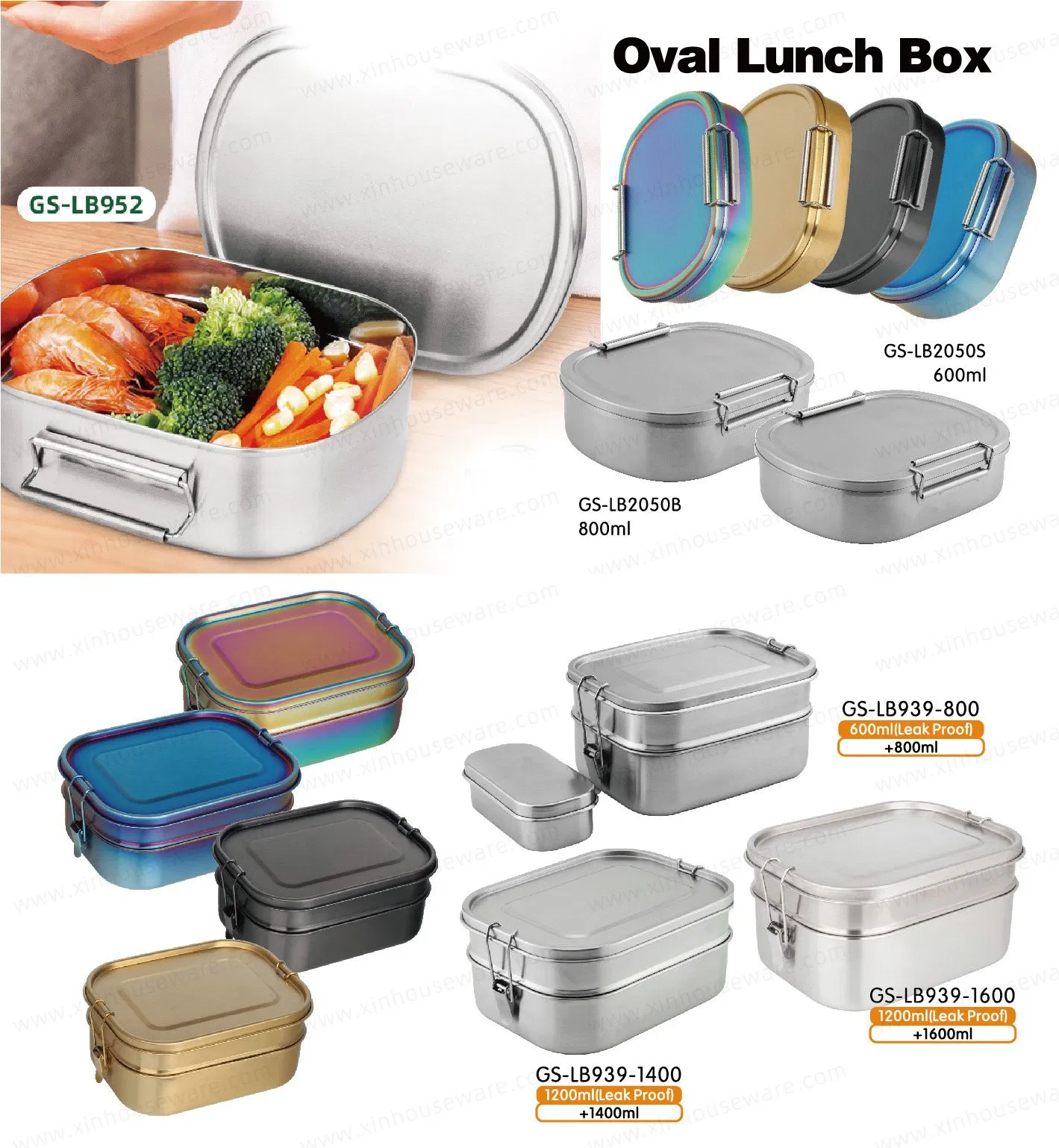 Modern Luxury Portable Overheating Preservation Office Food Heating Box Hot Food Stainless Steel Electric Lunch Box