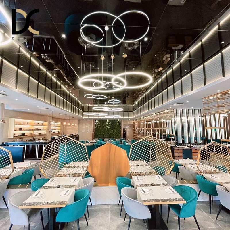 Custom Commercial Dining Furniture Big Size Blue Velvet Circle Restaurant Booth Seating