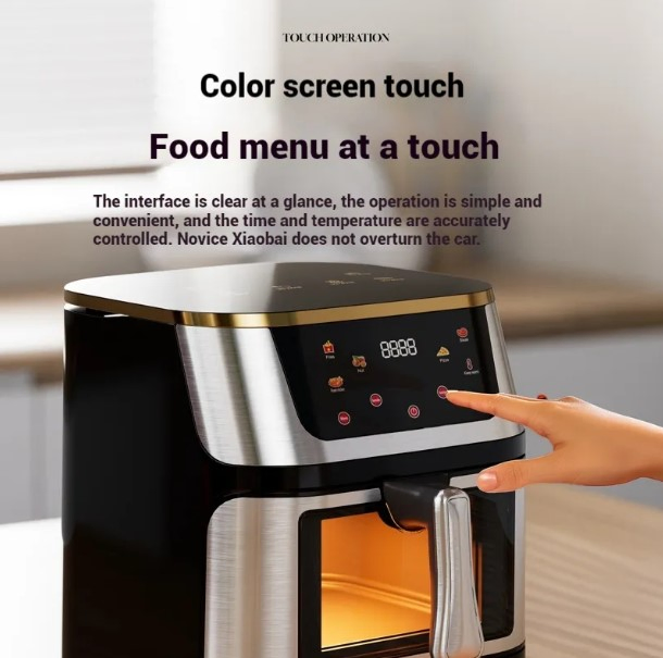 10L Electric Digital Air Fryer Oven with Cooking Preset Rotisserie Dehydrator Oil Less Cooker Multi-Function Air Fryer Toaster