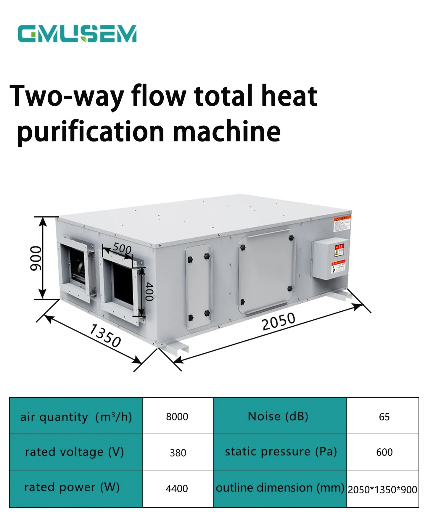 Energy Reclaim Ventilation Fresh Air Recuperator Filtration System Erv with AC/DC Motor