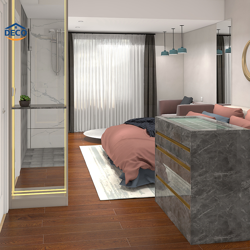 Quality Certification Melamine Table Bedroom Wall Cabinet Clothes Wardrobe with Mirror