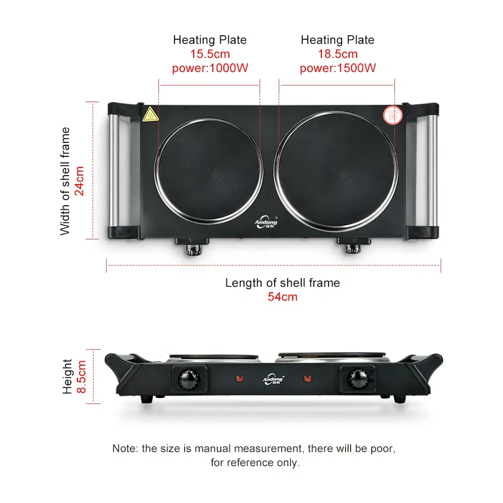 Portable Electric Stove Twin Solid Hot Plate Cooktop Cooker Electric Stove for Cooking