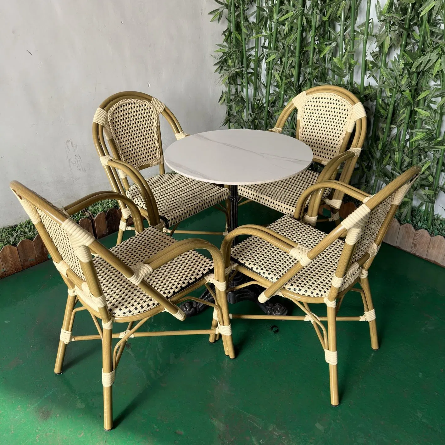 Modern Aluminum Patio Furniture Set Wicker Rattan Coffee Garden Chairs Restaurant Outdoor Garden Furniture