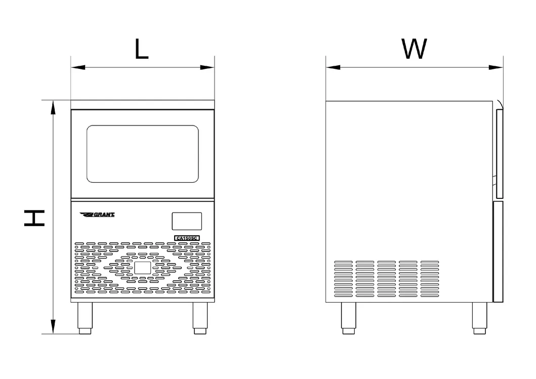 Commercial Ice Maker Front View