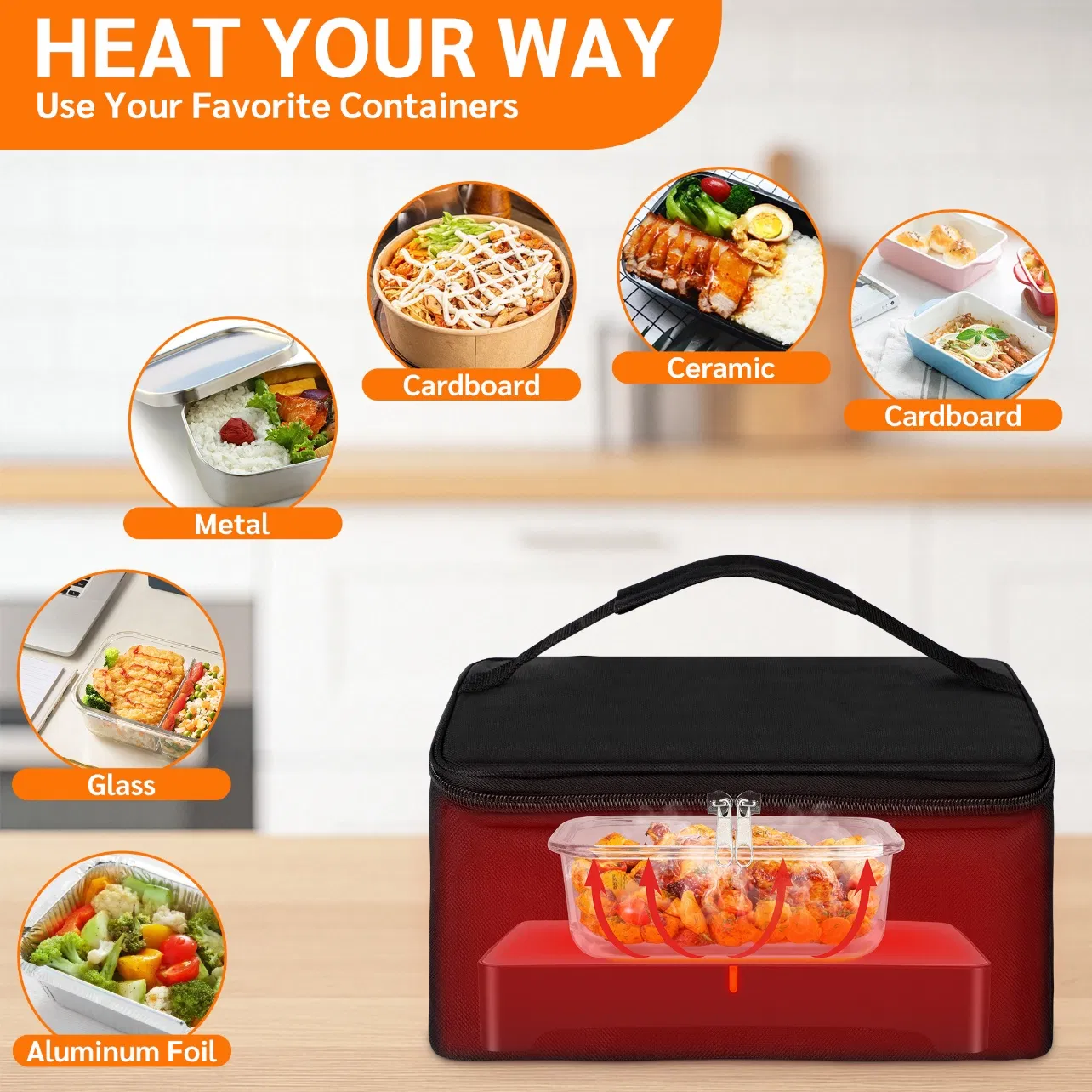 100W Portable Electric Food Heating Plate Warmer Mini Oven