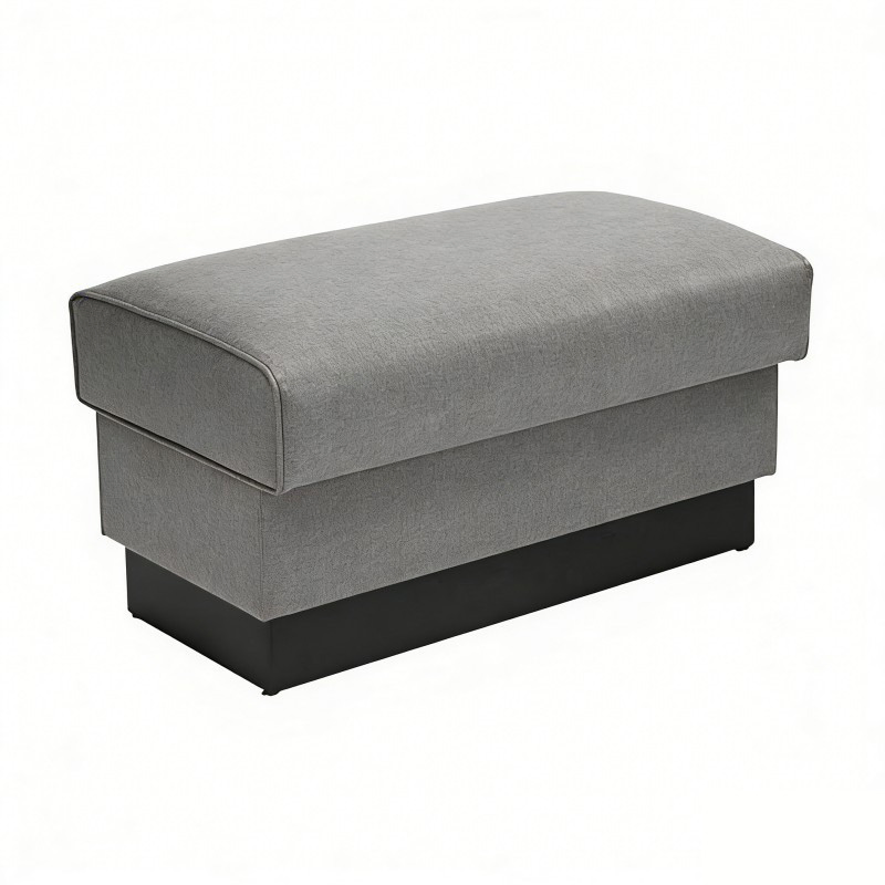 Space Saving Stylish Gray Leather Wood Wooden Frame Base Sofa Modern Restaurant Booth Seating