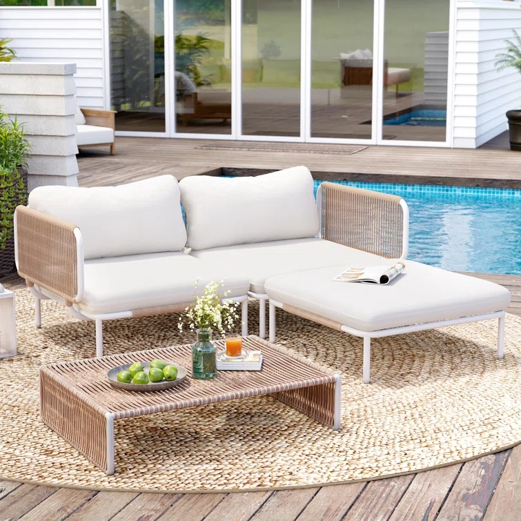 Outdoor Wicker Sofa Garden Leisure Chair Beach Sofa Bed Hotel Furniture