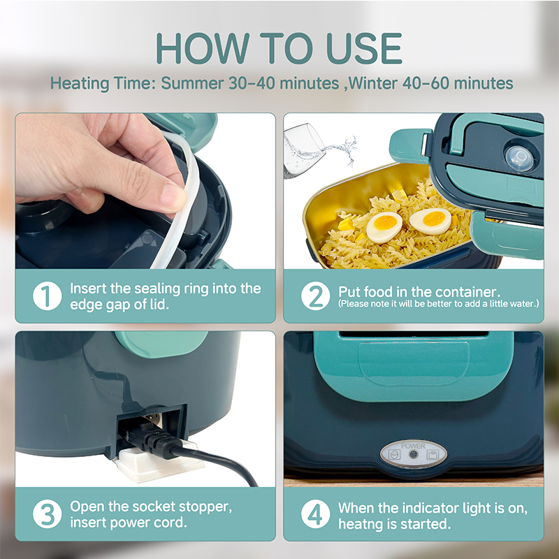 Logo Custom Portable Safe Environmentally Friendly Electronic Heating Lunch Box for Takeout