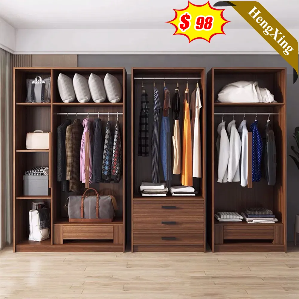 New Design Bedroom Furniture Walk-in Wardrobe Closets Custom Modern Bed Room Wood Wooden Glass Door with Wardrobe