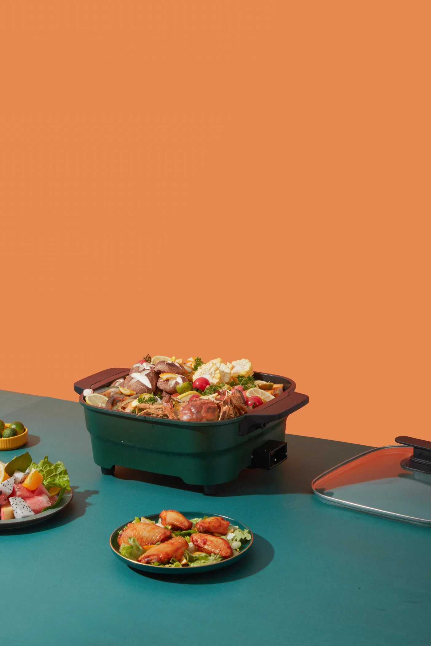 30cm Electric Hot Grill Pan, 1600W, 6L Capacity, Multi-Purpose Cookware