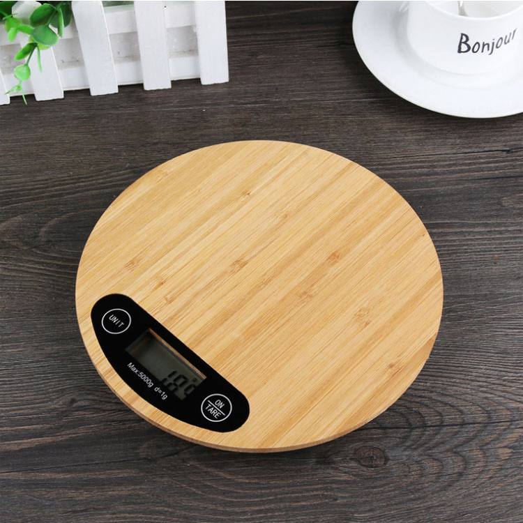 Natural Bamboo Platform Mechanical Household Digital Weighing Portable Electronic Measuring Scale