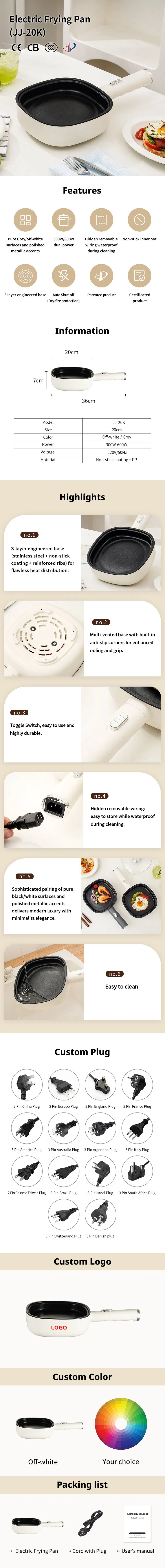 Electric Frying Pan Detail 1