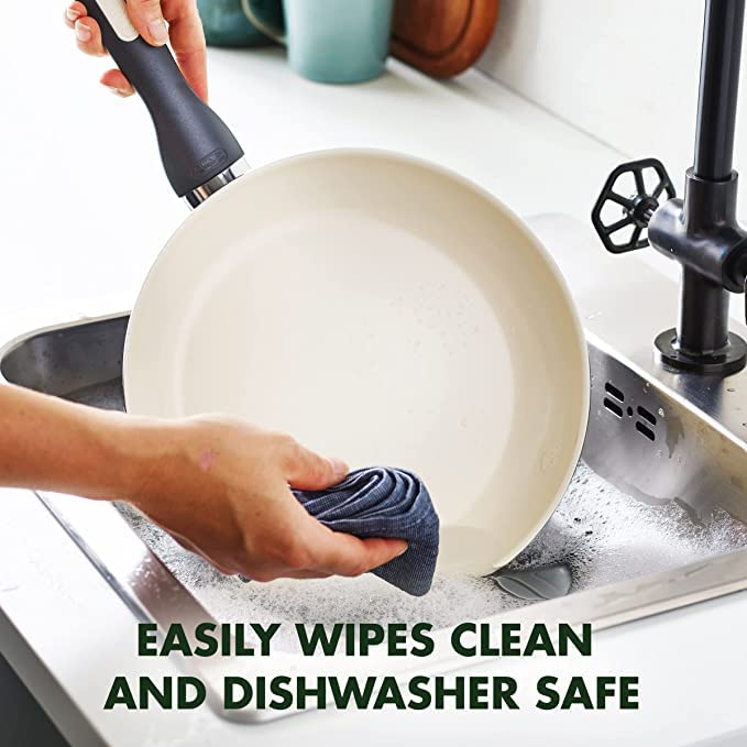 Healthy Ceramic Nonstick Frying Pan Skillet Pfas-Free Dishwasher Safe Pan