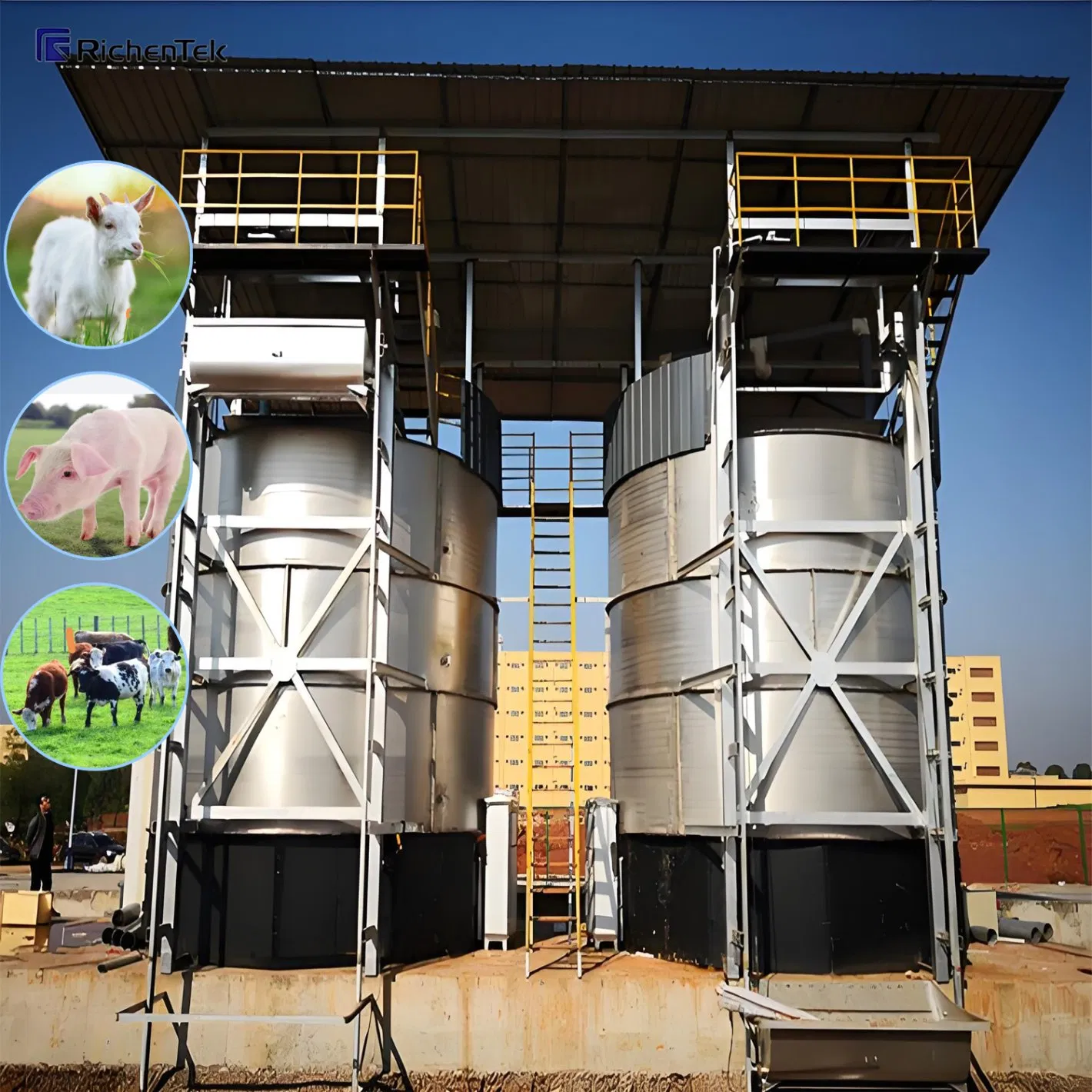 Eco-Friendly Fermentation Equipment-Energy-Efficient Vertical Compost Reactor: Natural Heat Circulation Reduces Heating Costs by 40%