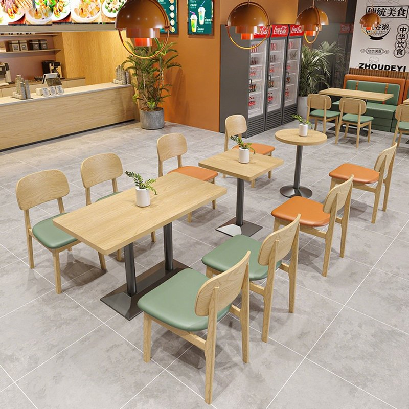 Modern Fast Food Court Pizza Shop Restaurant Table and Chair Orange Leather Double Sided Booth Seating Sofa for Coffee Shop Furniture
