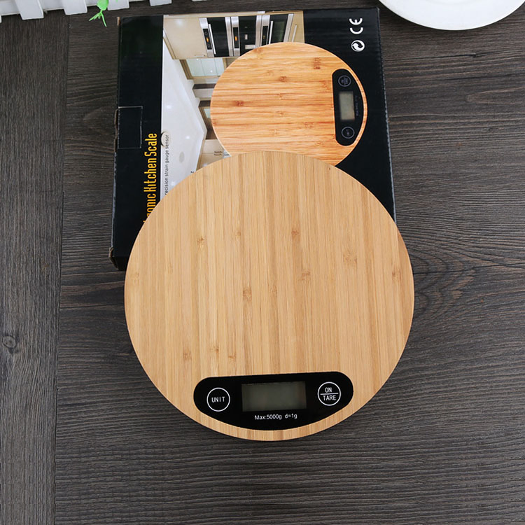 Natural Bamboo Platform Mechanical Household Digital Weighing Portable Electronic Measuring Scale