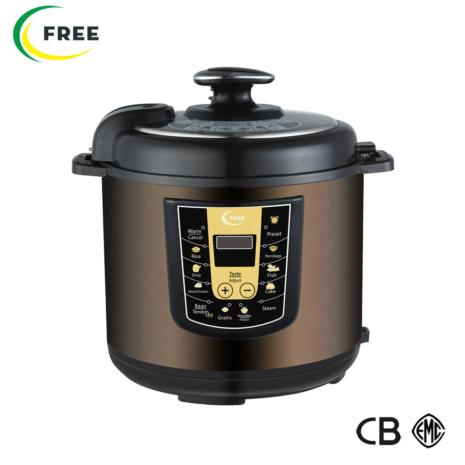 Small Home Appliances Black and Silver Stainless Steel Digital Electric Pressure Cooker