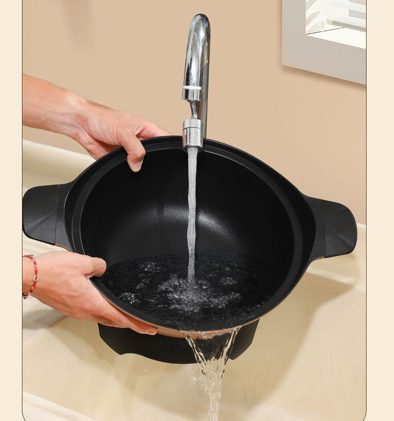 Frying Pan Household Micro-Pressure Round-Bottomed 30cm Electric Wok