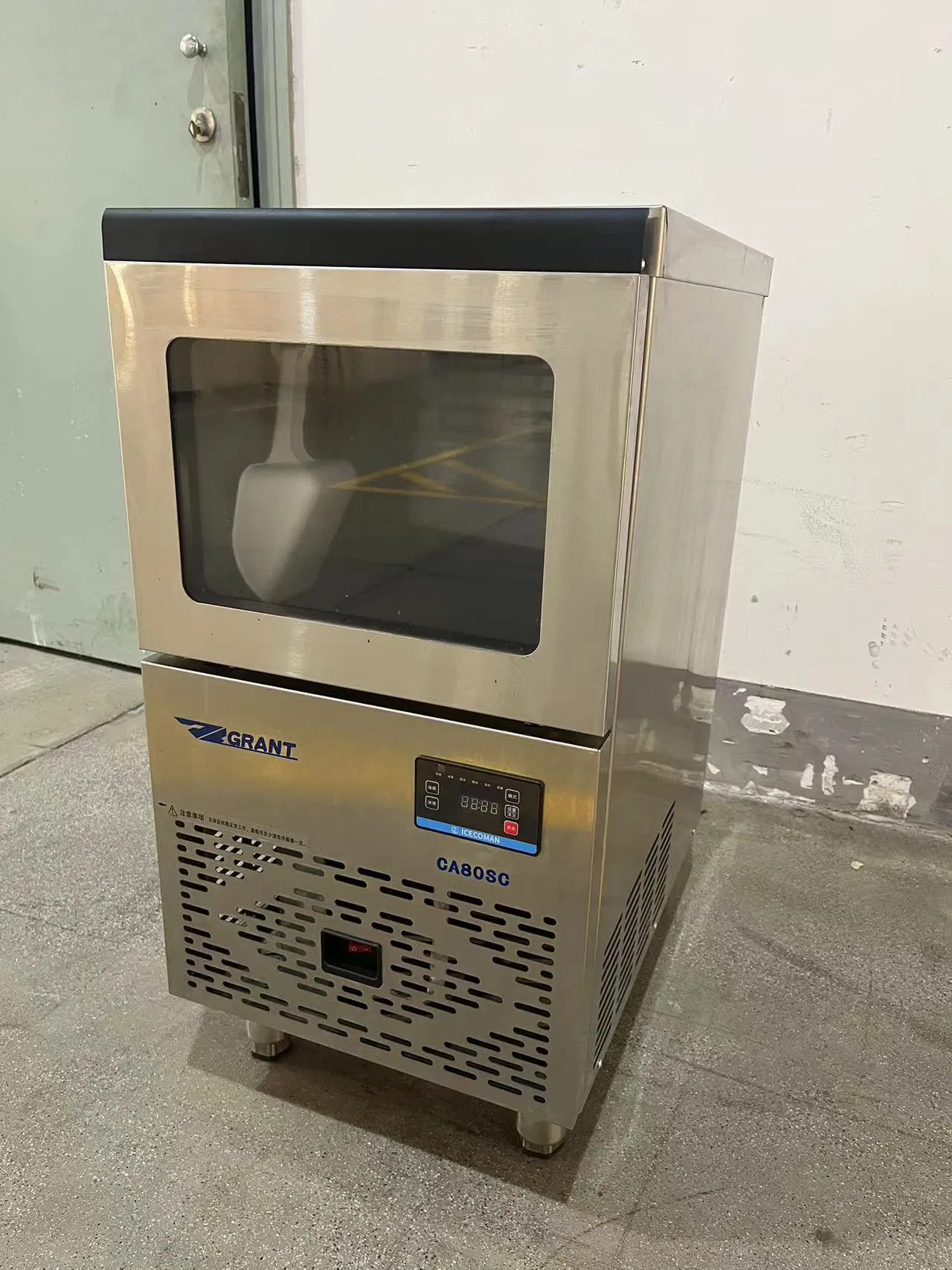 Commercial Ice Maker with Stainless Steel Solid Cube Ice Generating Machine