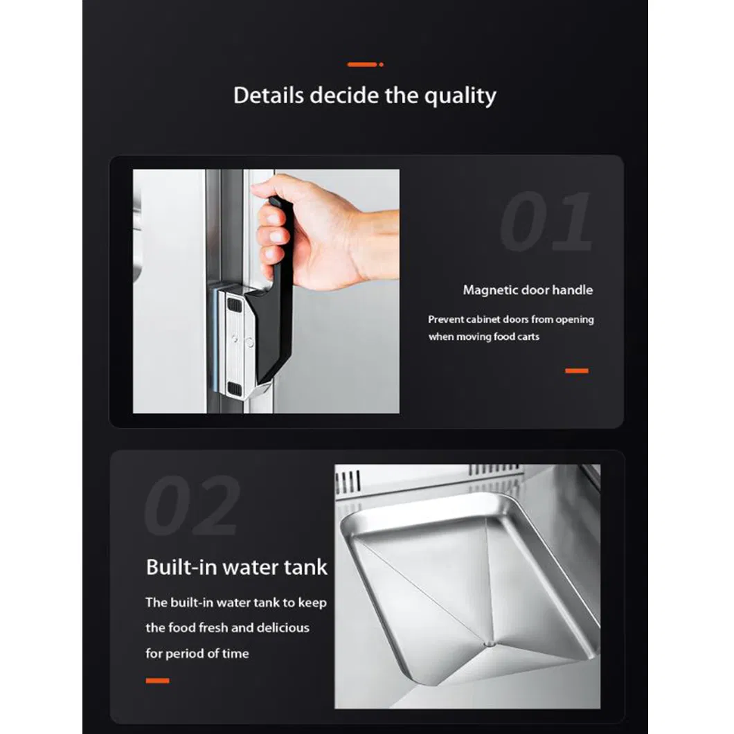 Movable Commercial Stainless Steel Kitchen Equipment Electric Food Warmer Trolley