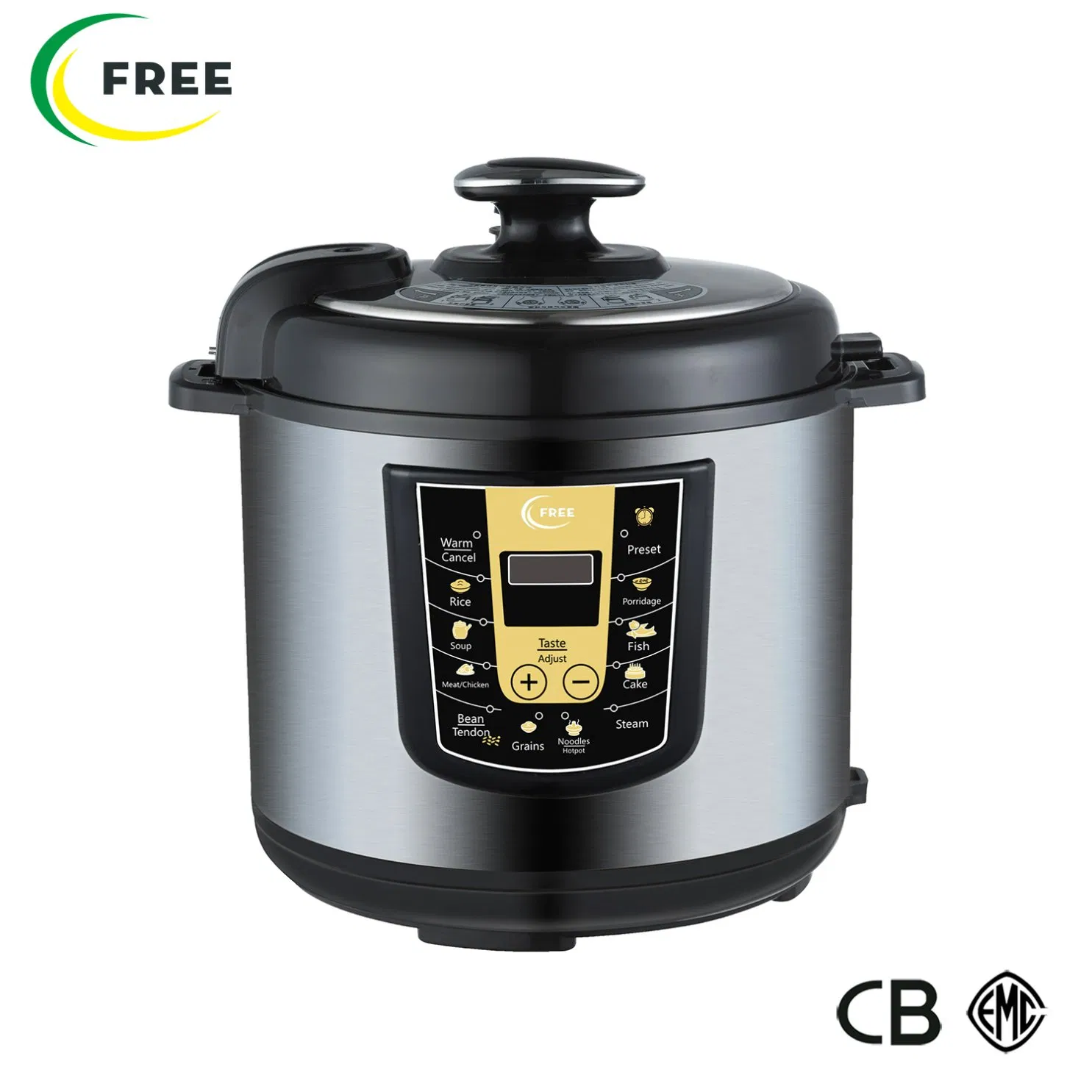 Small Home Appliances Black and Silver Stainless Steel Digital Electric Pressure Cooker