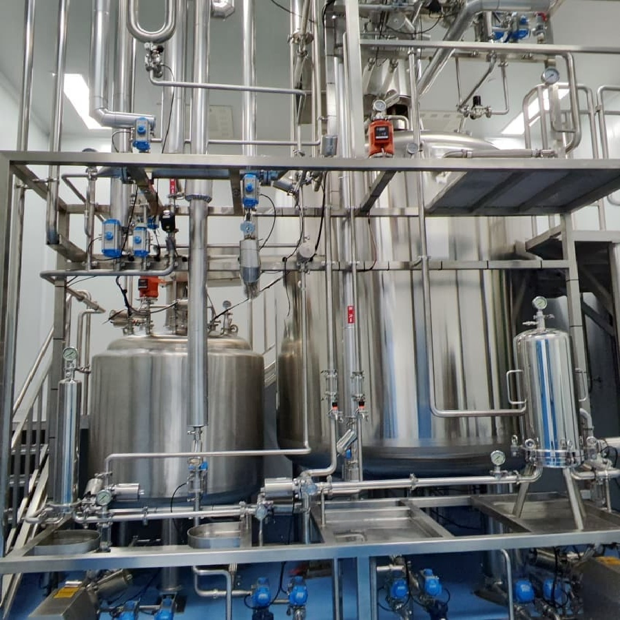 High Purity Liquid Preparation and Mixing System Plant and Equipment with Modular Skid and Storage Vessel for Pharmaceutical Use