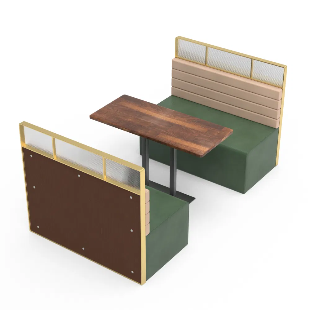 Restaurant Booth Seating Metal Frame Customized Size PU Leather Seating