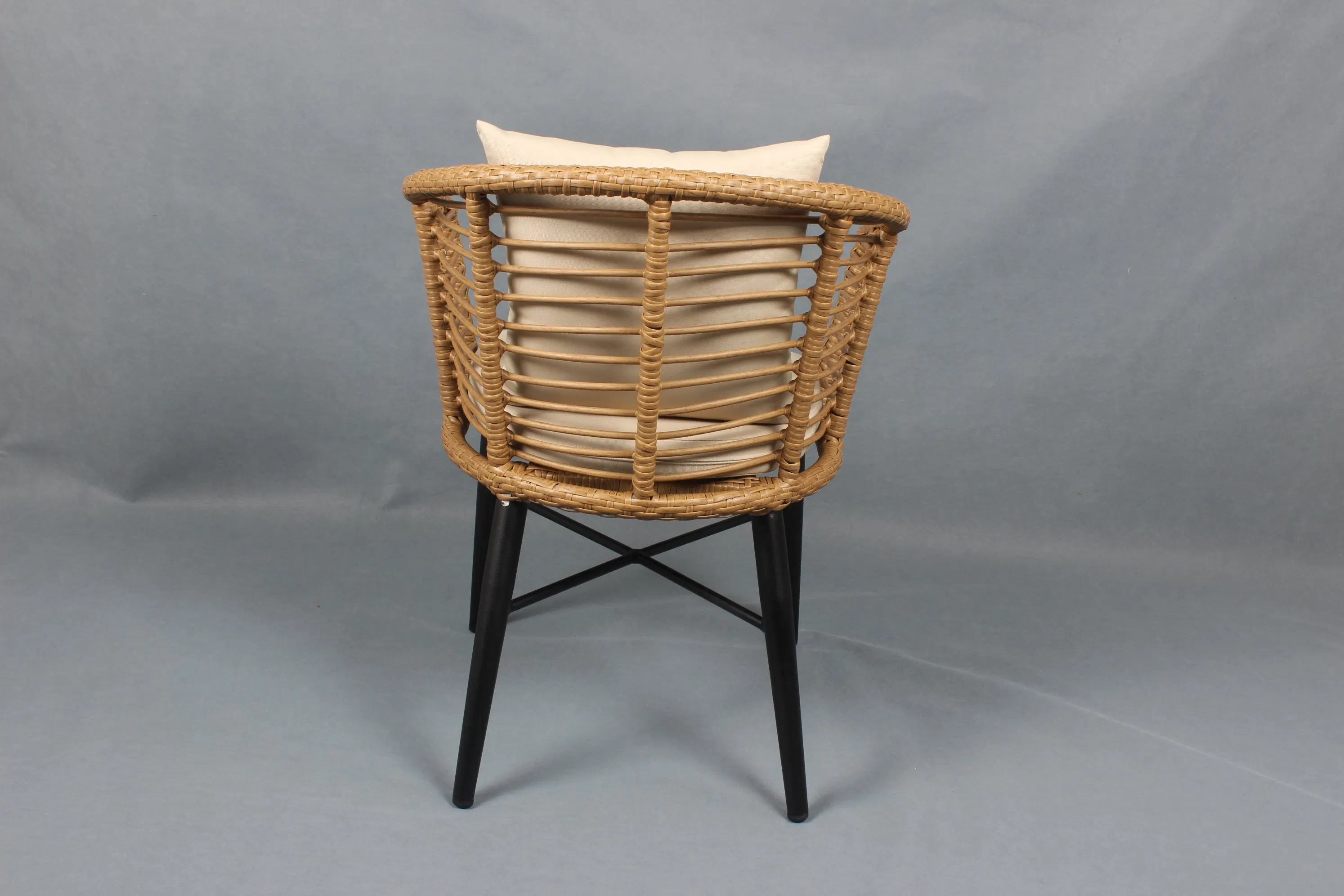 Stackable Leisure Garden Rattan Bistro Chair Outdoor Furniture with Cushion