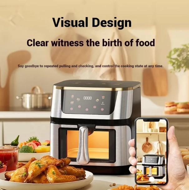 10L Electric Digital Air Fryer Oven with Cooking Preset Rotisserie Dehydrator Oil Less Cooker Multi-Function Air Fryer Toaster