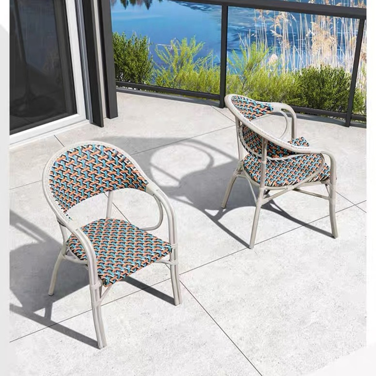 Nordic Outdoor Diningtable Rattan Chair Furniture for Hotel Restaurant Home Backyard Garden