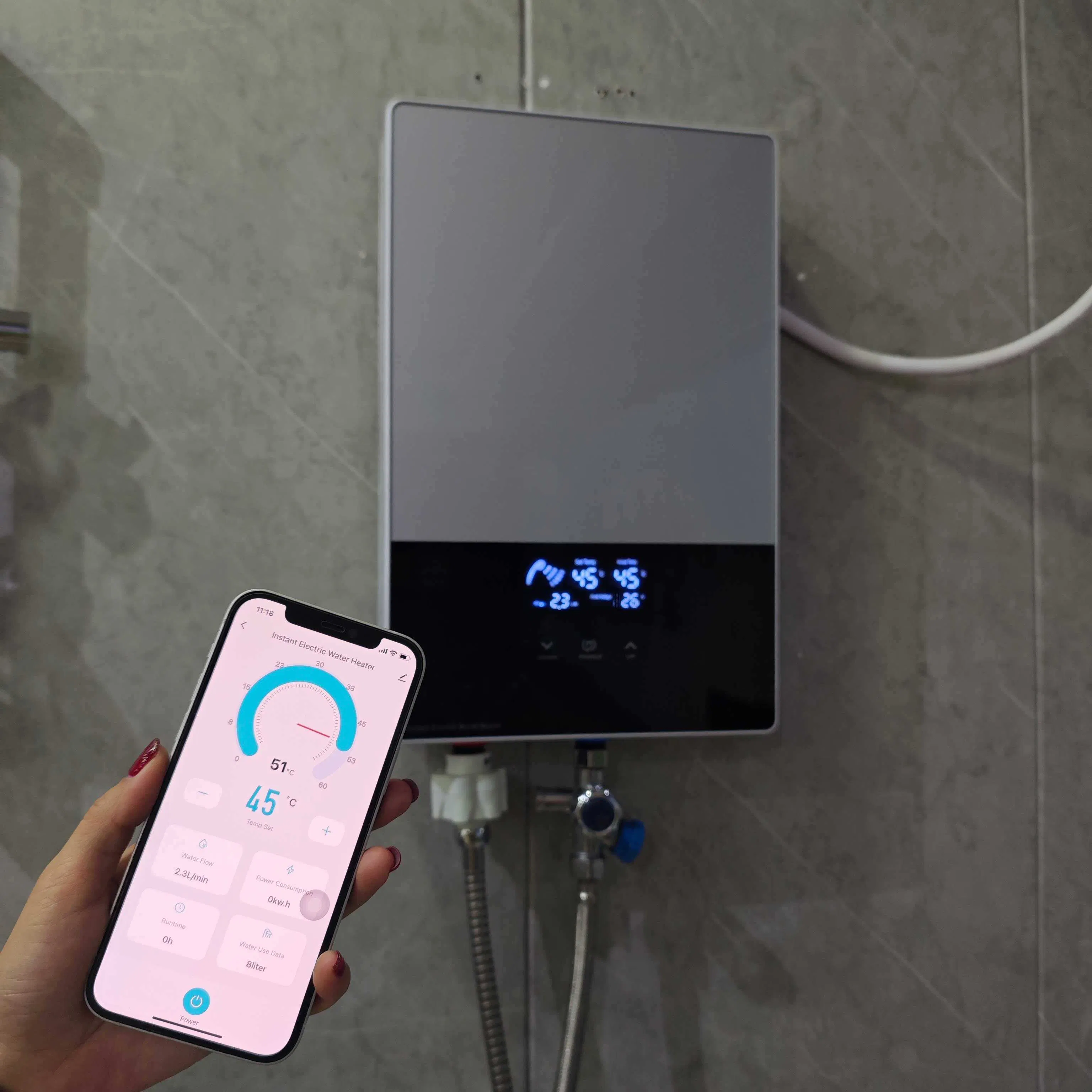 High Power Bath Electric Hot Water Heater for Shower OEM ELCB Vietnam Aqua Smart Home Appliances Instant Water Heaters