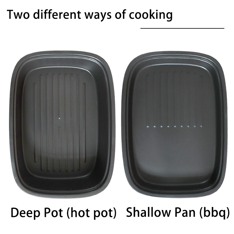 4 in 1 Electric Hot Pot Multi Induction Cooker with Non Stick Grill Griddle Plates for BBQ Cooking Fryer Boil