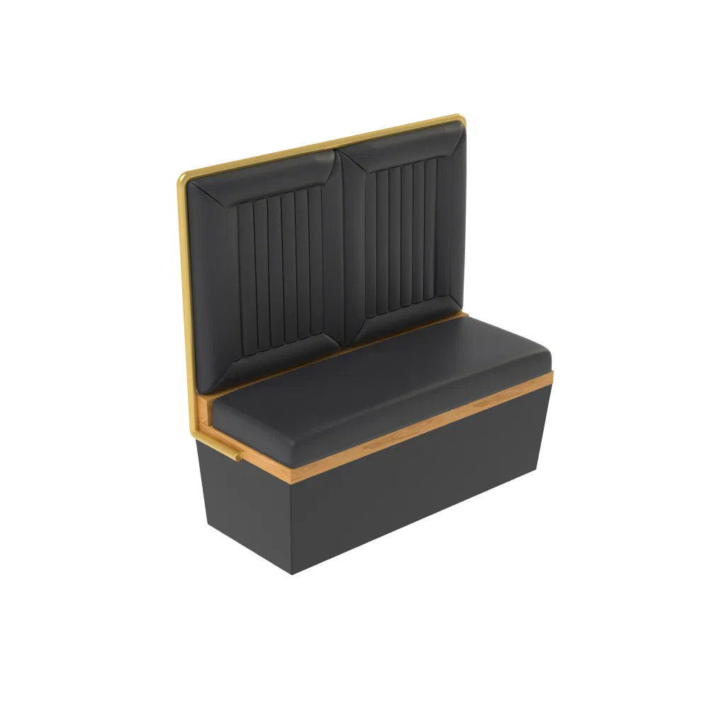 Metal Frame Booth Leather Seating Coffee Booth Seating Restaurant Dining Booth