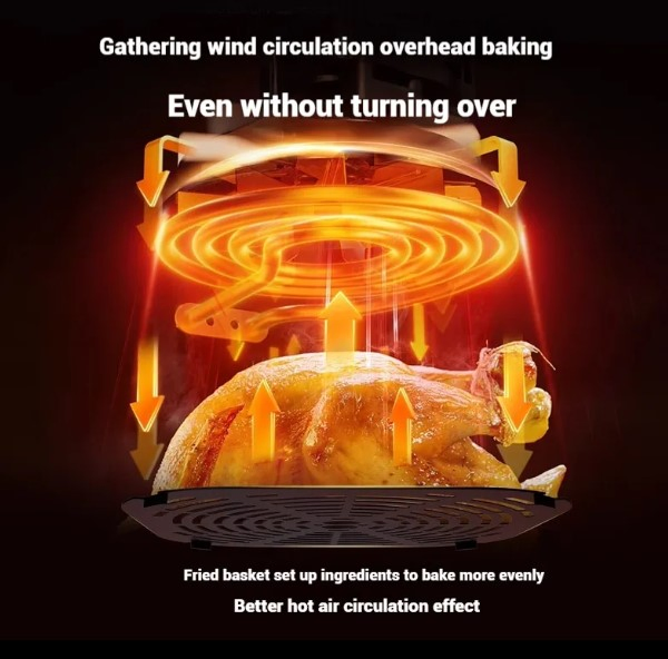 10L Electric Digital Air Fryer Oven with Cooking Preset Rotisserie Dehydrator Oil Less Cooker Multi-Function Air Fryer Toaster