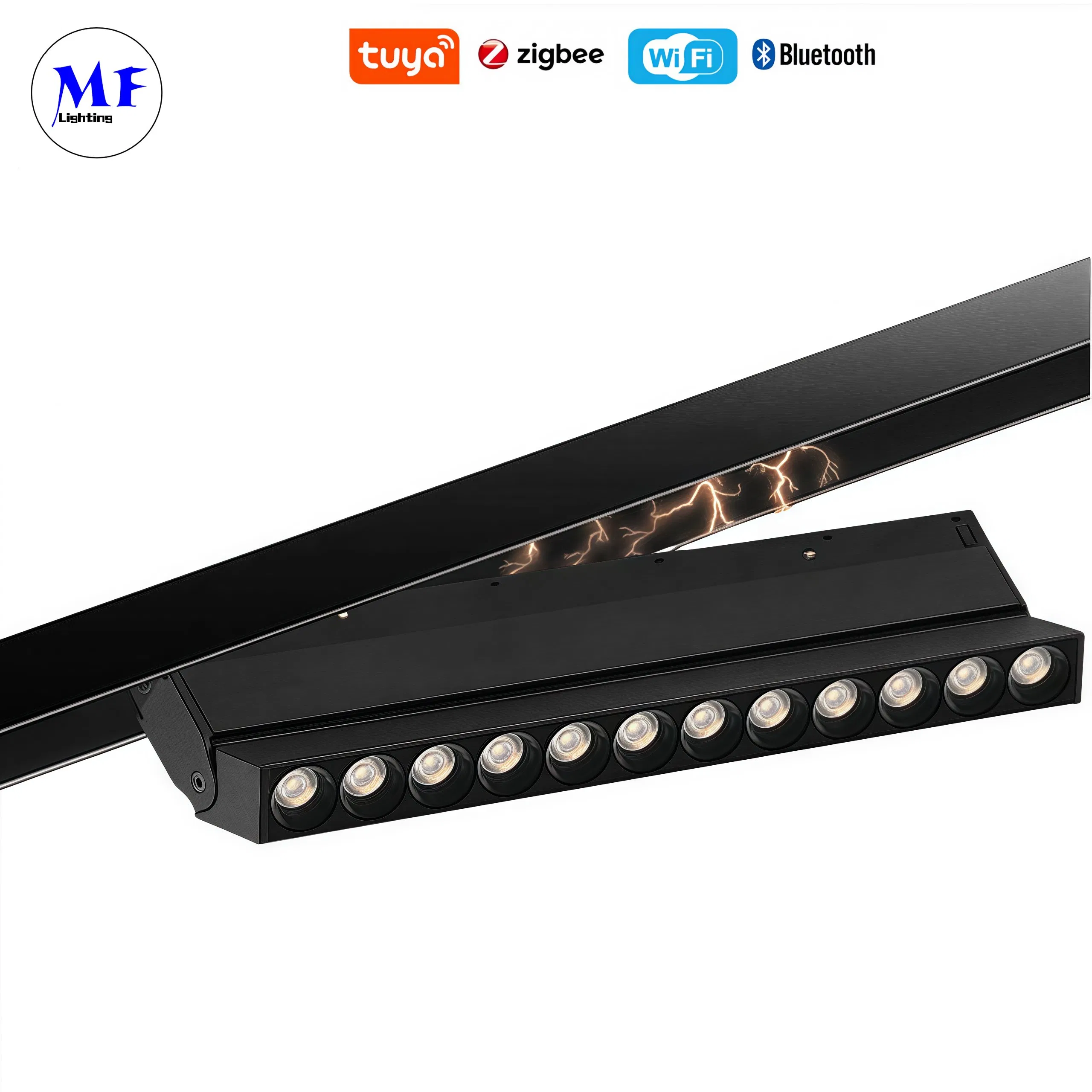 Factory Price Smart Control Zigbee Indoor Magnet Corner Flood Light LED Magnetic Track Folding Grille Light for Offices Showrooms Shop Malls Hotels