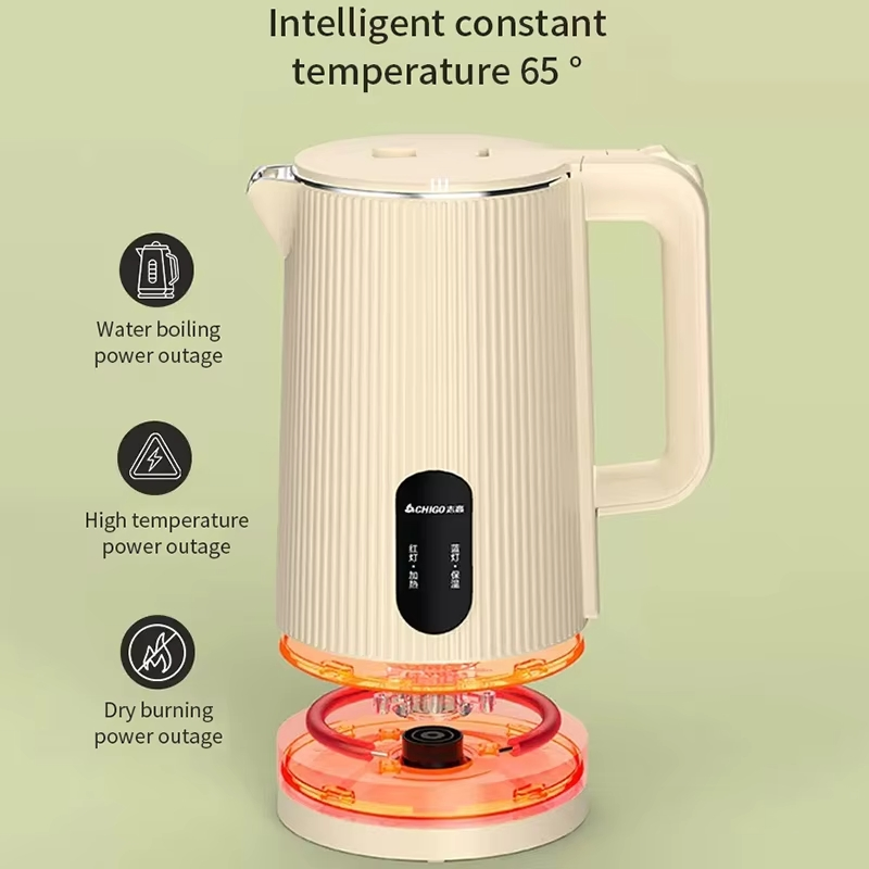 1500W Electric Kettle Household Smart Thermal Kettle 1.8L Stainless Steel Automatic Power-off Tea Pot Travel Smart Kettle